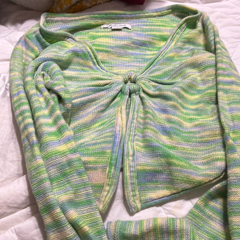Long sleeve crop coverup, XS
